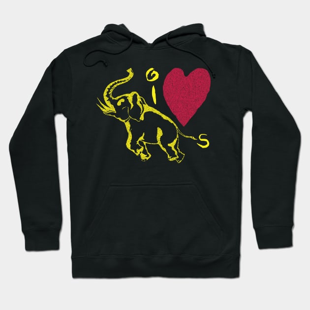 I Love Elephants Hoodie by pelagio